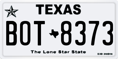 TX license plate BOT8373