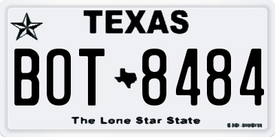 TX license plate BOT8484