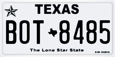 TX license plate BOT8485