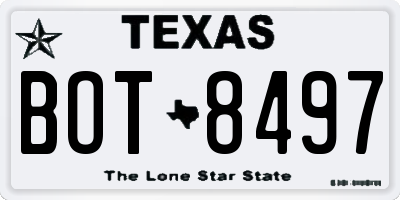 TX license plate BOT8497