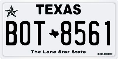 TX license plate BOT8561