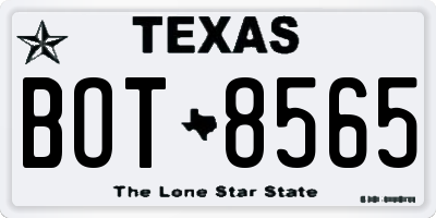TX license plate BOT8565