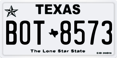 TX license plate BOT8573