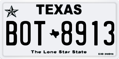 TX license plate BOT8913