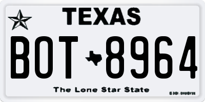 TX license plate BOT8964