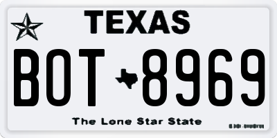 TX license plate BOT8969