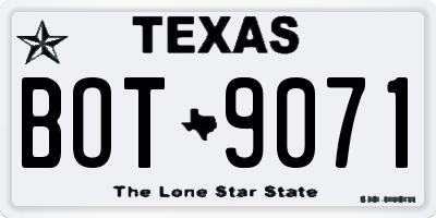 TX license plate BOT9071