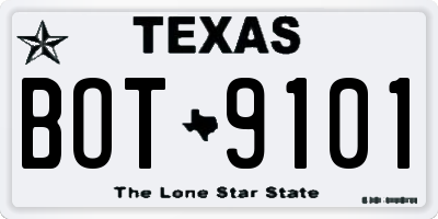 TX license plate BOT9101