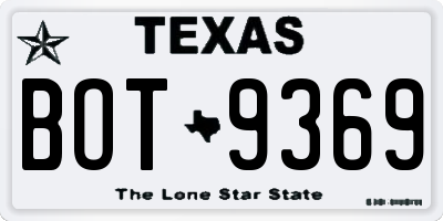 TX license plate BOT9369