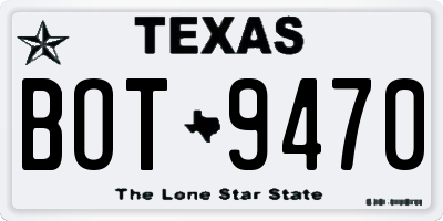 TX license plate BOT9470