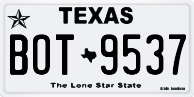 TX license plate BOT9537