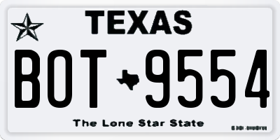 TX license plate BOT9554