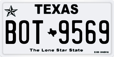 TX license plate BOT9569