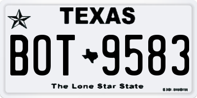 TX license plate BOT9583