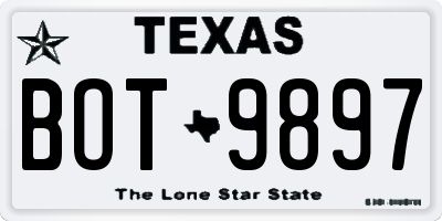 TX license plate BOT9897