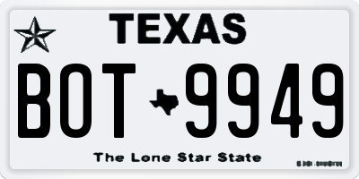 TX license plate BOT9949