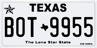 TX license plate BOT9955