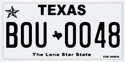 TX license plate BOU0048