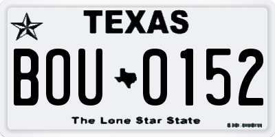 TX license plate BOU0152