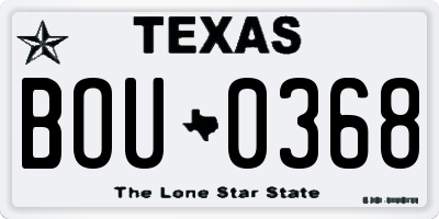 TX license plate BOU0368