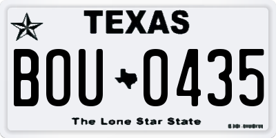 TX license plate BOU0435