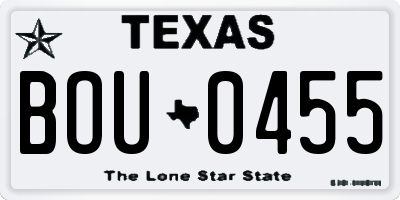 TX license plate BOU0455