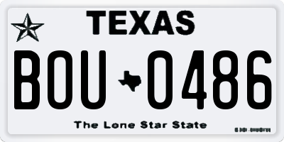 TX license plate BOU0486