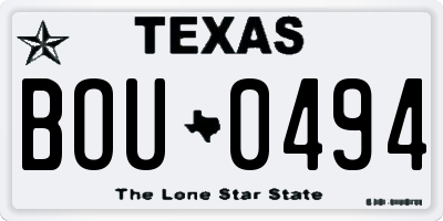 TX license plate BOU0494