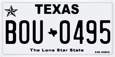 TX license plate BOU0495