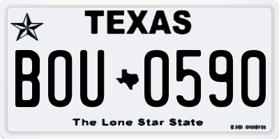 TX license plate BOU0590