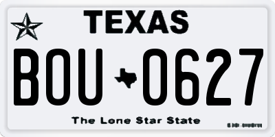 TX license plate BOU0627