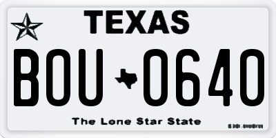 TX license plate BOU0640