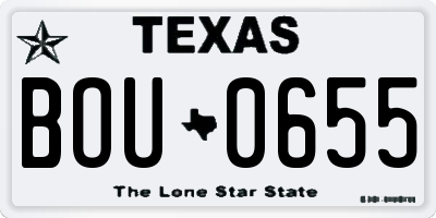 TX license plate BOU0655