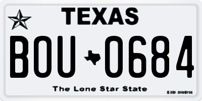 TX license plate BOU0684