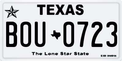 TX license plate BOU0723