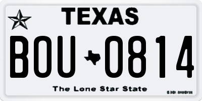 TX license plate BOU0814