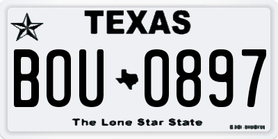 TX license plate BOU0897