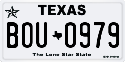 TX license plate BOU0979
