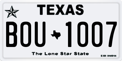 TX license plate BOU1007