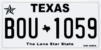 TX license plate BOU1059