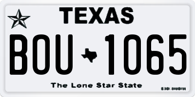 TX license plate BOU1065