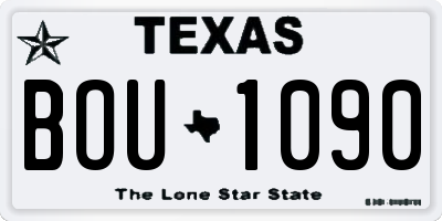 TX license plate BOU1090