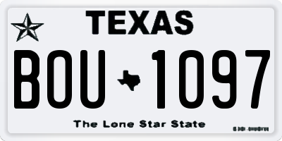 TX license plate BOU1097