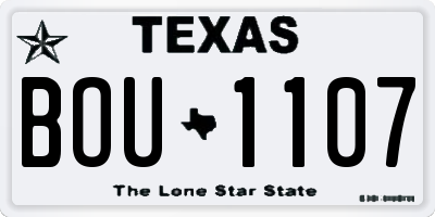 TX license plate BOU1107