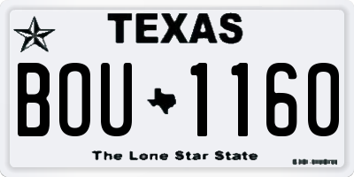 TX license plate BOU1160