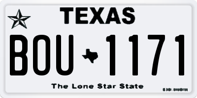TX license plate BOU1171