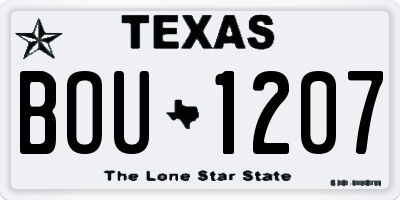TX license plate BOU1207