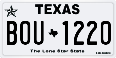 TX license plate BOU1220