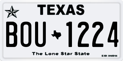 TX license plate BOU1224