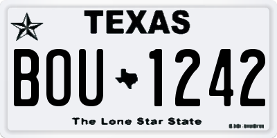 TX license plate BOU1242